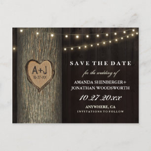 Eichbaum-Savethedate-Karten mit Gravur Ankündigungspostkarte