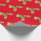 Eiche-Blätter auf Rot Geschenkpapier (Ecke)