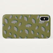 Eiche Blätter Muster Guacomole grau Case-Mate iPhone Hülle (Rückseite (Horizontal))