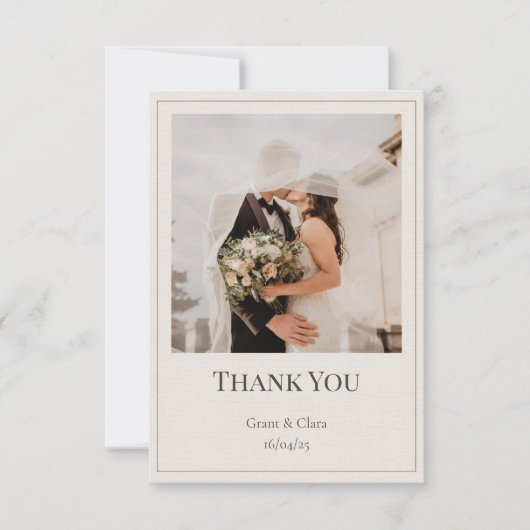 Eiche & Elfenbein Dankeschön Karte (Vorderseite)