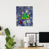 Eiche Leaf und Acorns auf einem mit Lichen bedeckt Poster (Heimbüro)