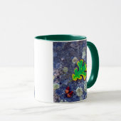 Eiche Leaf und Acorns auf einem von Lichen bedeckt Tasse (VorderseiteRechts)