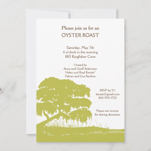 Eiche mit spanischem Moos durch den Sumpf laden Einladung (Vorderseite)