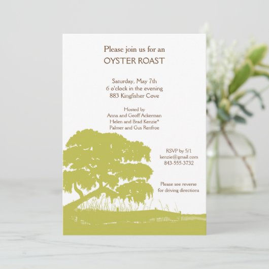 Eiche mit spanischem Moos durch den Sumpf laden Einladung (Stehend Vorderseite)