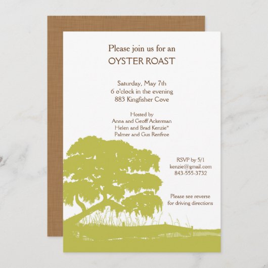 Eiche mit spanischem Moos durch den Sumpf laden Einladung (Vorne/Hinten)