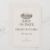 Eiche und Elfenbeinkühe Save the Date Karte (Vorne/Hinten)