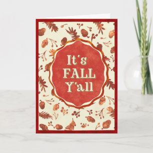 Eichel Es ist Herbst, Leute! Herbstkarte Cozy Sout Karte