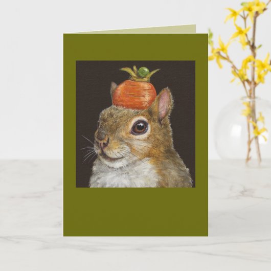 Eichel mit Karottenkarte Karte (Gelbe Blume)