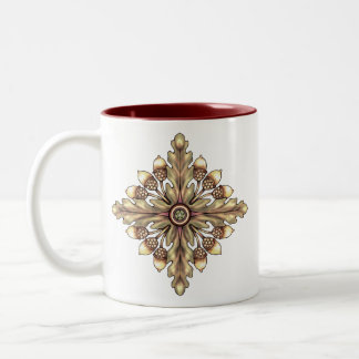 Eichel und Oakleaf Pentagram-Schale Zweifarbige Tasse