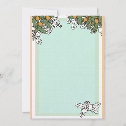 Eichelhochzeits-Einladungs-Leinenende Einladung (Vorderseite)