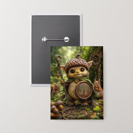Eichelhüter Süßes Waldmonster Button (Vorderseite/Rückseite)