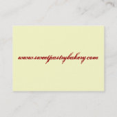 Eichelkürbiskuchen-Visitenkarte Visitenkarte (Rückseite)