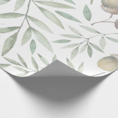 Eicheln und Grüntöne botanisch Geschenkpapier (Ecke)