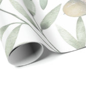 Eicheln und Grüntöne botanisch Geschenkpapier (Rolleneckpunkt)