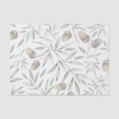 Eicheln und Grüntöne botanisch Seidenpapier (Vorderseite)