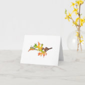 Eicheln und Herbst-Blätter Karte (Gelbe Blume)