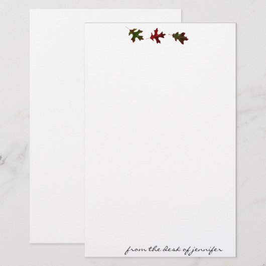 Eichen-Blatt-Parade-Briefpapier Briefpapier (Vorne/Hinten)