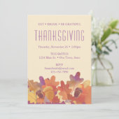 Eichen-Blätter & Acorn-Erntedank in Lila & orange Ankündigung (Stehend Vorderseite)