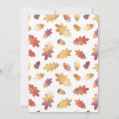 Eichen-Blätter & Acorn-Erntedank in Lila & orange Ankündigung (Rückseite)