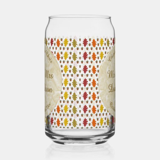 Eichen Blätter und Acorns Herbsthochzeit maßgeschn Dosenglas (Links)