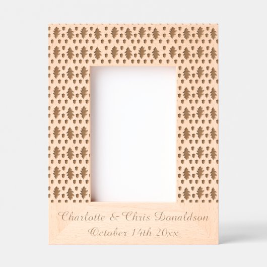 Eichen Blätter und Acorns Herbsthochzeit maßgeschn Geätzte Rahmen (Vorderseite)