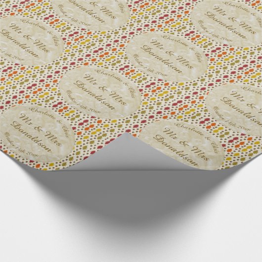 Eichen Blätter und Acorns Herbsthochzeit maßgeschn Geschenkpapier (Ecke)