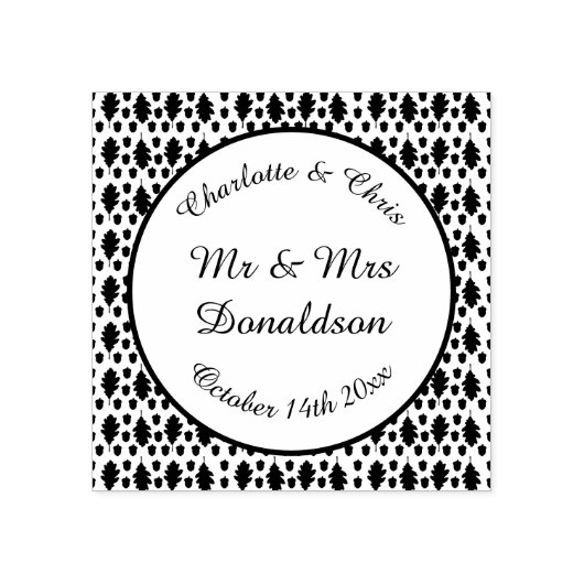 Eichen Blätter und Acorns Herbsthochzeit maßgeschn Gummistempel (Prägung)