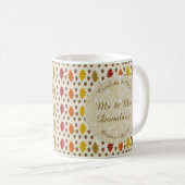 Eichen Blätter und Acorns Herbsthochzeit maßgeschn Kaffeetasse (VorderseiteRechts)
