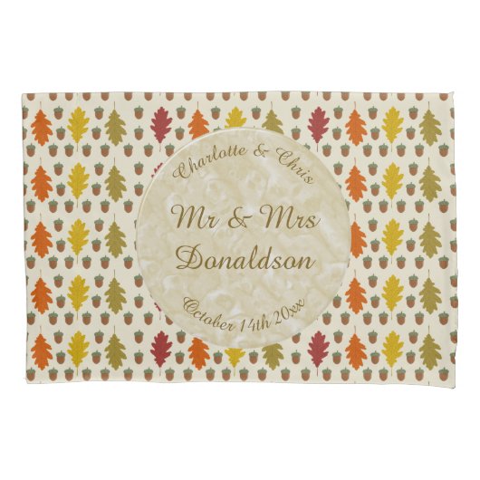 Eichen Blätter und Acorns Herbsthochzeit maßgeschn Kissenbezug (Vorderseite)