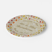 Eichen Blätter und Acorns Herbsthochzeit maßgeschn Pappteller (Schrägansicht)