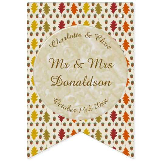 Eichen Blätter und Acorns Herbsthochzeit maßgeschn Wimpelkette (Dritte Fahne)