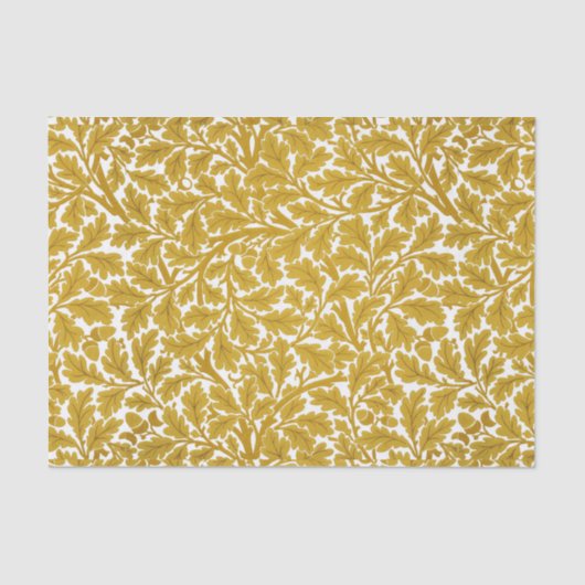 Eichen-Blätter Williams Morris, Senf-Gelb u. Weiß Seidenpapier (Vorderseite)