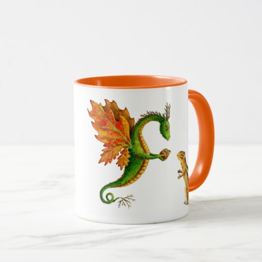 Eichen-Drache"ich Liebe Herbst" Tasse (VorderseiteRechts)