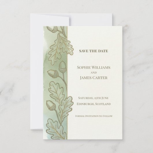 Eichen-Eichel-Save-the-Date-Karte Save The Date (Vorderseite)
