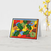 Eichen-Eicheln und Blätter Karte (Gelbe Blume)