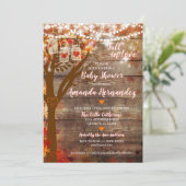 Eichen-Fall-rustikale Babyparty-Einladung Einladung (Stehend Vorderseite)