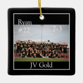 Eichen-Fußball-personalisierte Verzierung Keramikornament (Vorderseite)