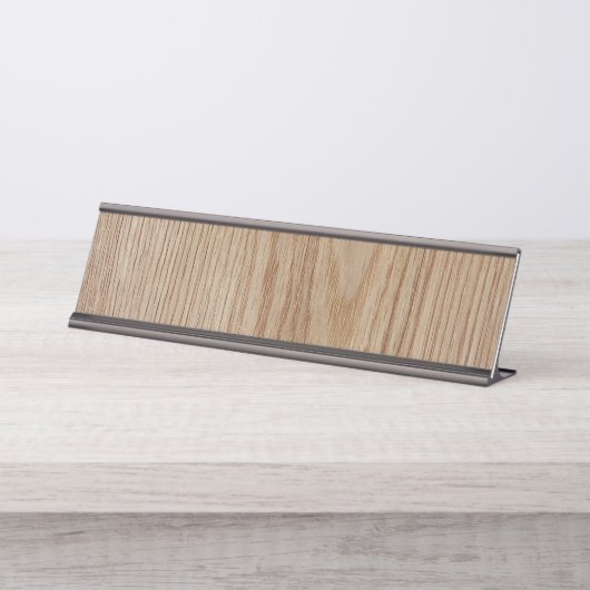 Eichen-Holz-Korn-Blick Schreibtischnamensplakette (Vorderseite )