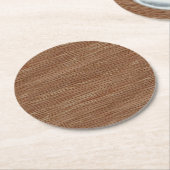 Eichen-Holz-Korn-Blick TANs Brown natürlicher Runder Pappuntersetzer (Angewinkelt)