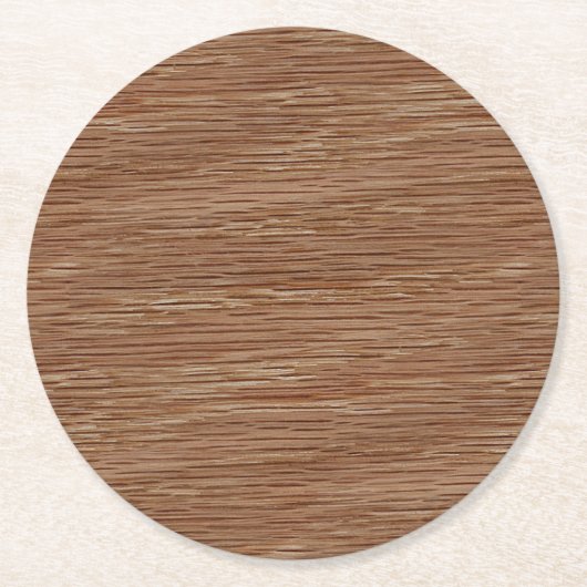 Eichen-Holz-Korn-Blick TANs Brown natürlicher Runder Pappuntersetzer (Vorderseite)