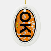 Eichen-Insel Keramik Ornament (Vorne)