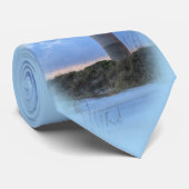 Eichen-Insel-Leuchtturm Carolinas blauer Krawatte (Gerollt)
