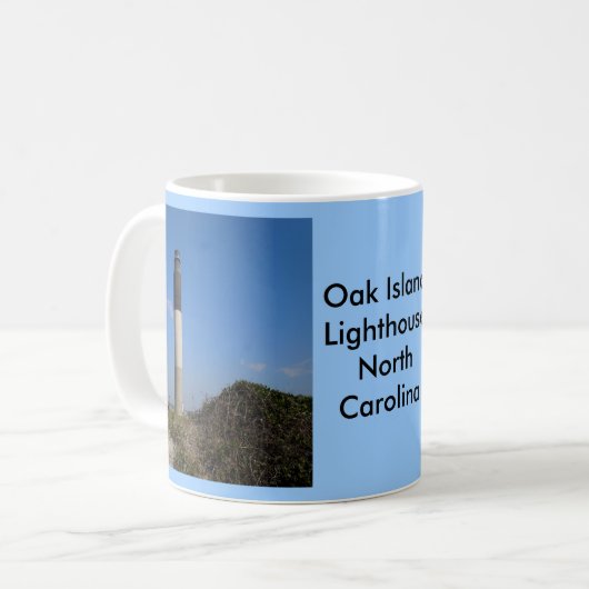 Eichen-Insel-Leuchtturm, North Carolina Kaffeetasse (Vorderseite Links)