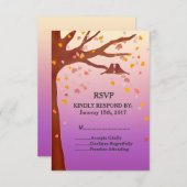 Eichen lieben Vogelherzen Hochzeit RSVP Liebe1 (Vorne/Hinten)