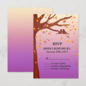 Eichen lieben Vogelherzen Hochzeit RSVP Liebe1 Karte (Vorne/Hinten)