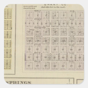 Eichen-Stadt, Shockeyville, Cale, Kansas Quadratischer Aufkleber