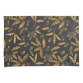 Eichen und Blätter auf schwarz Kissenbezug (Vorderseite-Rechts)