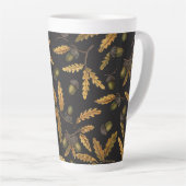 Eichen und Blätter auf schwarz Milchtasse (Rechte Ecke)