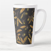 Eichen und Blätter auf schwarz Milchtasse (Rechts)