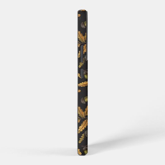 Eichen und Blätter auf schwarz Samsung Galaxy Hülle (Rechte Seite)